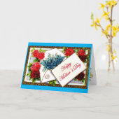 Happy Moederdag Blue  Floral Greeting Kaart (Gele Bloem)