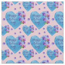 Happy Moederdag Blue Hearts Floral op Roze