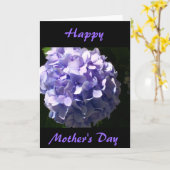 Happy Moederdag - Blue Hydrangea Kaart (Gele Bloem)