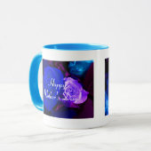 Happy Moederdag Blue Paars Roos V Mok (Voorkant links)