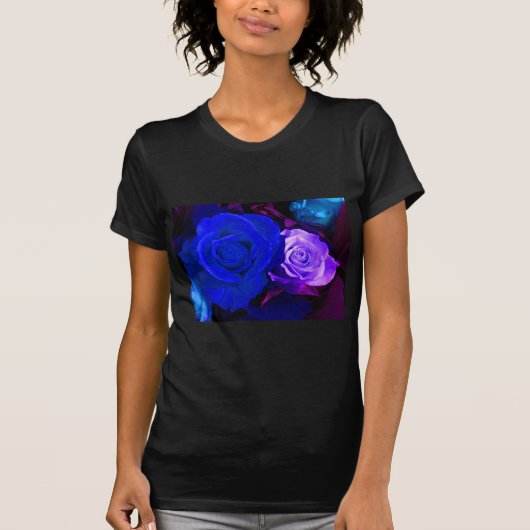Happy Moederdag Blue Paarse Rozen T-shirt (Voorkant)
