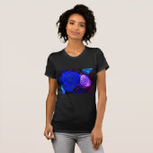 Happy Moederdag Blue Paarse Rozen T-shirt (Voorkant volledig)