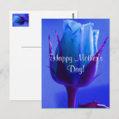 Happy Moederdag Blue Roos Briefkaart (Voorkant / Achterkant)