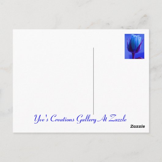 Happy Moederdag Blue Roos Briefkaart (Achterkant)