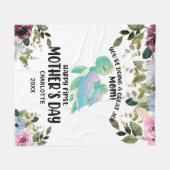 Happy Moederdag Blush Flowers Fleece Deken (Voorkant (Horizontaal))