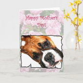 Happy Moederdag bokser hond wenskaart Kaart (Gele Bloem)