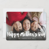 Happy Moederdag Bold Brush Script Moderne foto Kaart (Voorkant)