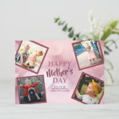 Happy Moederdag Bordeaux roze aangepaste foto's (Staand voorkant)