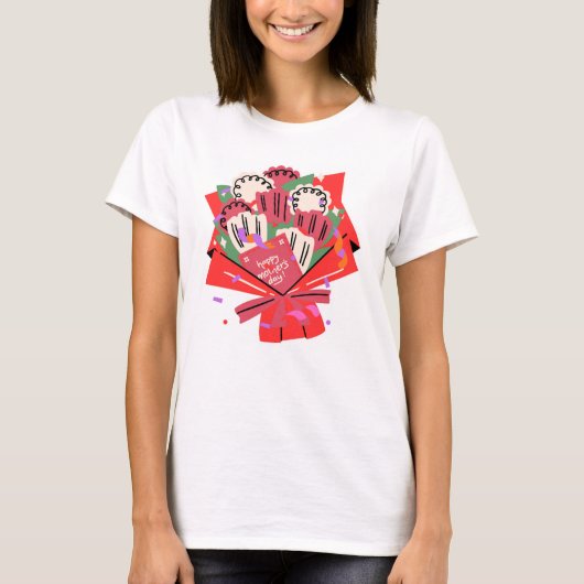 Happy Moederdag Bouquet T-shirt (Voorkant)