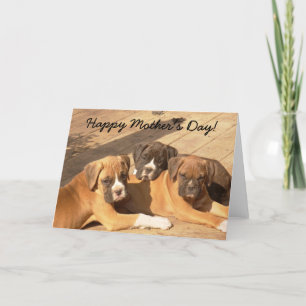 Happy Moederdag Boxer puppies wenskaart Kaart