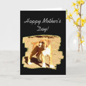 Happy Moederdag Boxer Wenskaart Kaart (Gele Bloem)