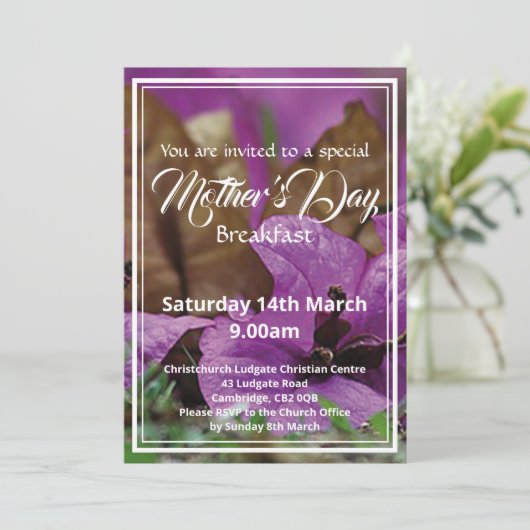 HAPPY MOEDERDAG Breakfast Event Floral Kaart (Staand voorkant)