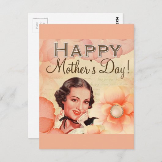 Happy Moederdag Briefkaart (Voorkant / Achterkant)