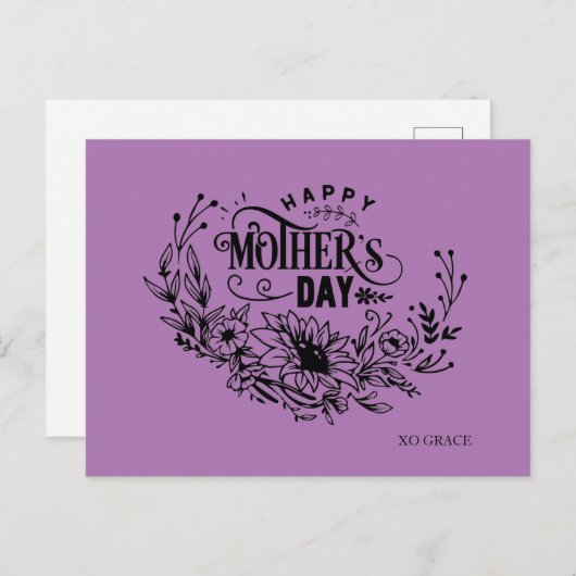 Happy Moederdag Briefkaart (Voorkant / Achterkant)