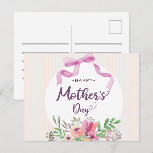 Happy Moederdag Briefkaart (Voorkant / Achterkant)