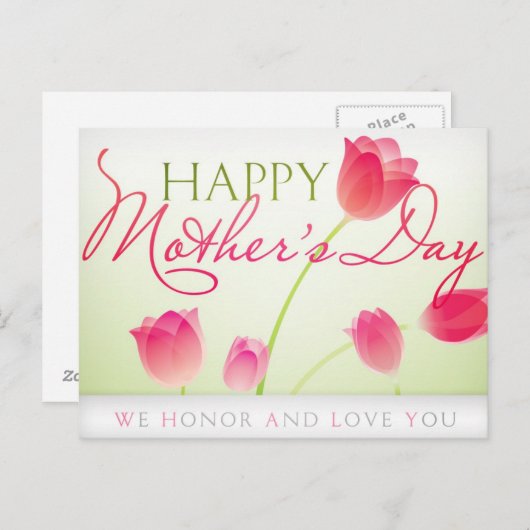 Happy Moederdag Briefkaart (Voorkant / Achterkant)