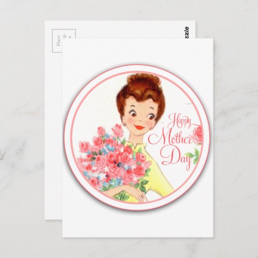  Happy Moederdag Briefkaart (Voorkant / Achterkant)