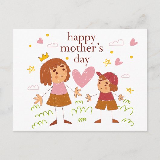 Happy Moederdag Briefkaart (Voorkant)