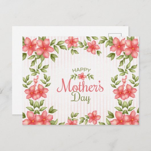 Happy Moederdag Briefkaart (Voorkant / Achterkant)