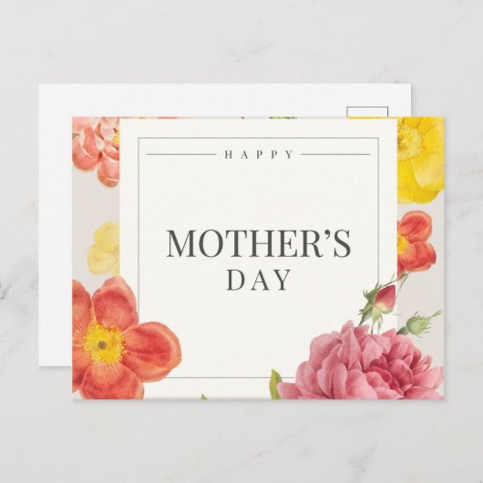 Happy moederdag briefkaart (Voorkant / Achterkant)