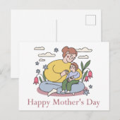 Happy Moederdag Briefkaart (Voorkant / Achterkant)