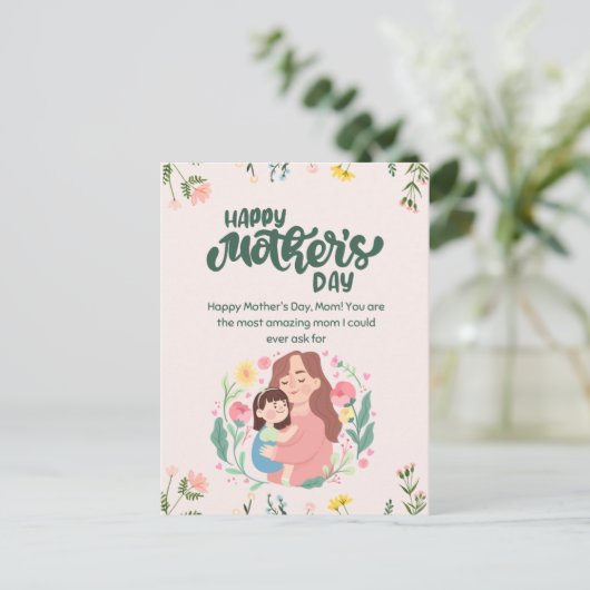 Happy moederdag briefkaart (Staand voorkant)