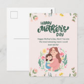 Happy moederdag briefkaart (Voorkant / Achterkant)