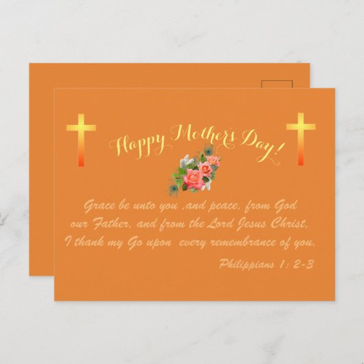 Happy Moederdag Briefkaart (Voorkant / Achterkant)