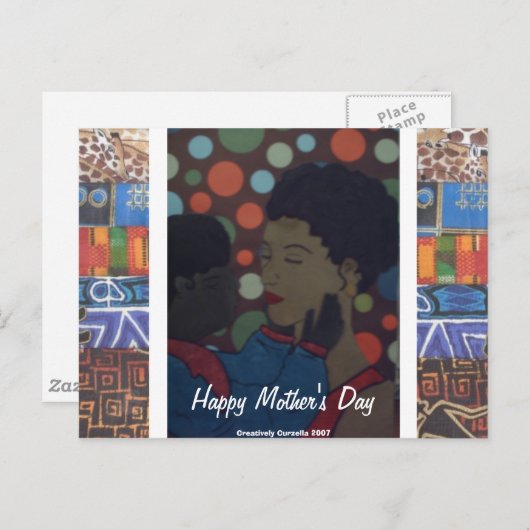 Happy Moederdag- Briefkaart (Voorkant / Achterkant)