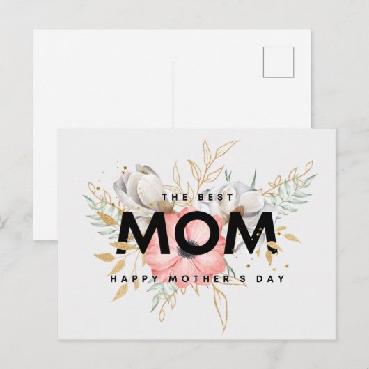 Happy moederdag briefkaart (Voorkant / Achterkant)