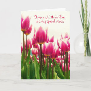Happy Moederdag Bright Pink Tulpen Kaart