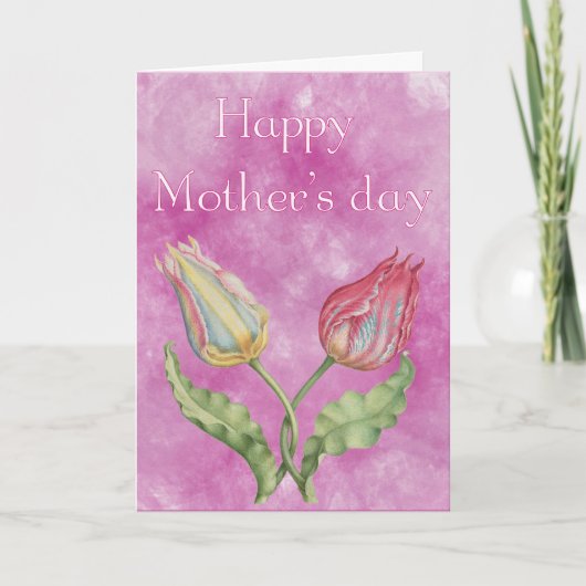 Happy Moederdag Bright Red en Yellow Tulips Kaart (Voorkant)