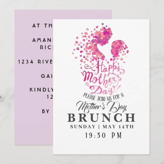 Happy Moederdag Brunch Kaart (Voorkant / Achterkant)