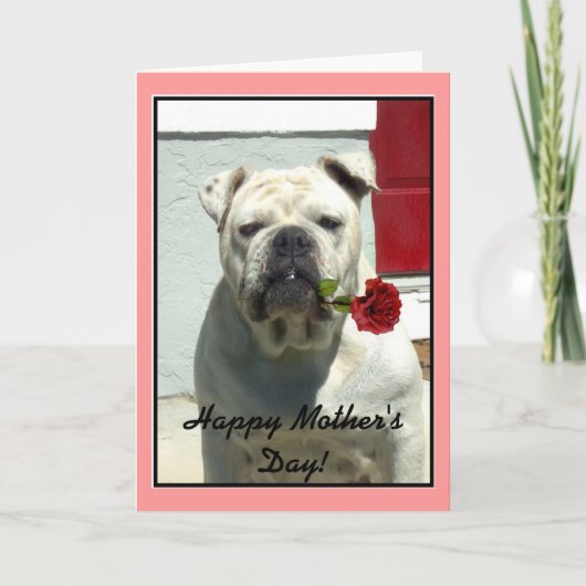 Happy Moederdag bulldog wenskaart Kaart (Voorkant)