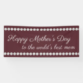Happy Moederdag Burgundy Diamonds Spandoek (Horizontaal)