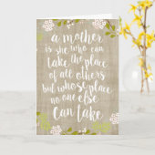 Happy Moederdag Burlap Garden Floral Card Kaart (Gele Bloem)