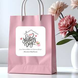 Happy Moederdag Business Bloom   Onroerend goed Vierkante Sticker