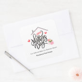 Happy Moederdag Business Bloom | Onroerend goed Vierkante Sticker (Envelop)