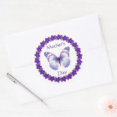 Happy Moederdag Butterfly Ronde Sticker (Envelop)