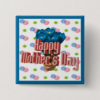 Happy Moederdag Buttonnen Vierkante Button 5,1 Cm