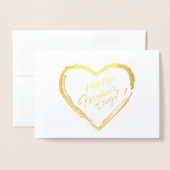 Happy Moederdag Calligraphy Text, Gold hart Folie Kaarten (Voorkant met envelop)