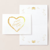 Happy Moederdag Calligraphy Text, Gold hart Folie Kaarten (Display)
