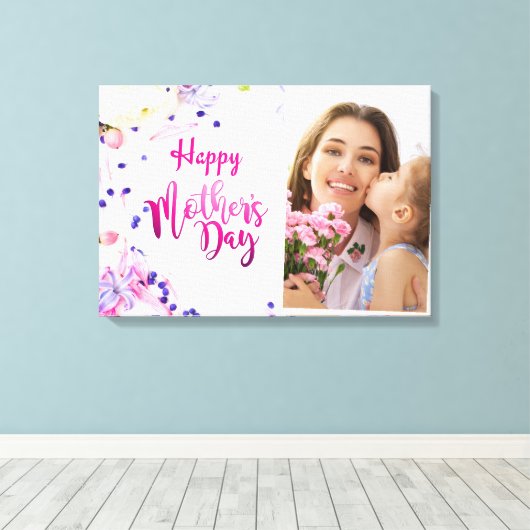 Happy Moederdag Canvas Afdruk (Insitu (Houten vloer))