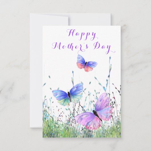 Happy Moederdag Card Butterflies vliegende lente (Voorkant)