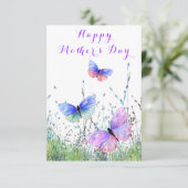 Happy Moederdag Card Butterflies vliegende lente (Staand voorkant)