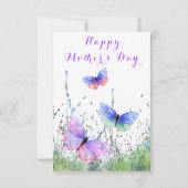 Happy Moederdag Card Butterflies vliegende lente (Achterkant)