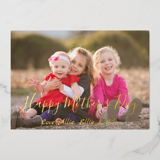 Happy Moederdag Card Folie Uitnodiging (Voorkant)