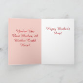 Happy Moederdag Card Kaart (Binnen)