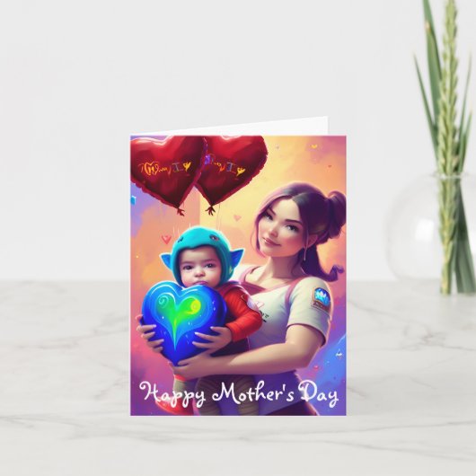 Happy Moederdag Card Kaart (Voorkant)