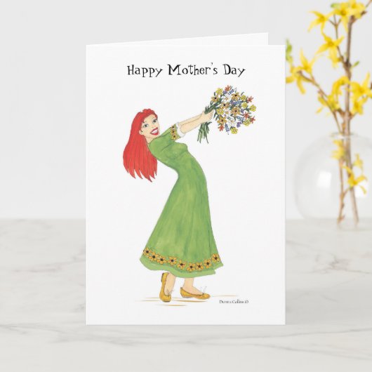 Happy Moederdag Card Kaart (Gele Bloem)